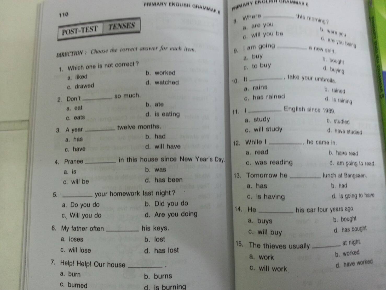 หนังสือ PRIMARY ENGLISH GRAMMAR Pratom 6 (ป.6) โดย วัจนา พิพัฒน์ทศพล และอมรรัตน์ แกมทอง สนพ.ศูนย์ส่งเสริมวิชาการ (ศสว)