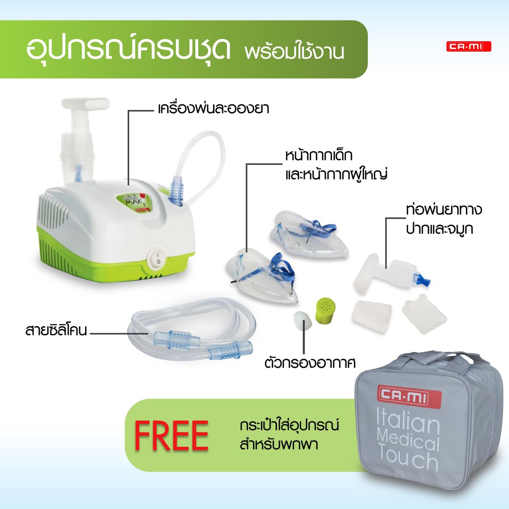 เครื่องพ่นละอองยา MINIMAX แบรนด์จากประเทศอิตาลี พ่น 20 นาที พัก 40 นาที รับประกันสินค้า 1 ปี