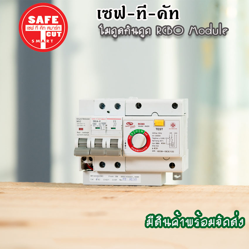 โมดูลกันดูด Safe T Cut เมนกันดูด RCBO MODULE สำหรับตู้เซฟทีคัท