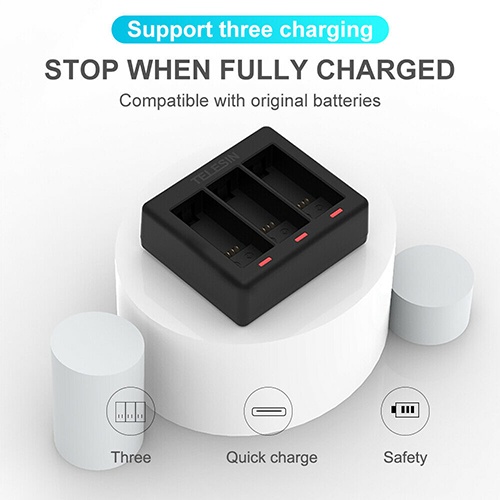 GoPro 11 / 10 / 9 Telesin Charger + Battery x 3 แท่นชาร์จ ที่ชาร์จ + แบตเตอร์รี่ x 3