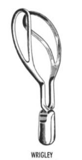 Obstetrical forceps Wrigley 23.5 cm.