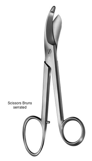 Scissors Bruns serrated 24 cm.( มีฟัน 9 1/2”)