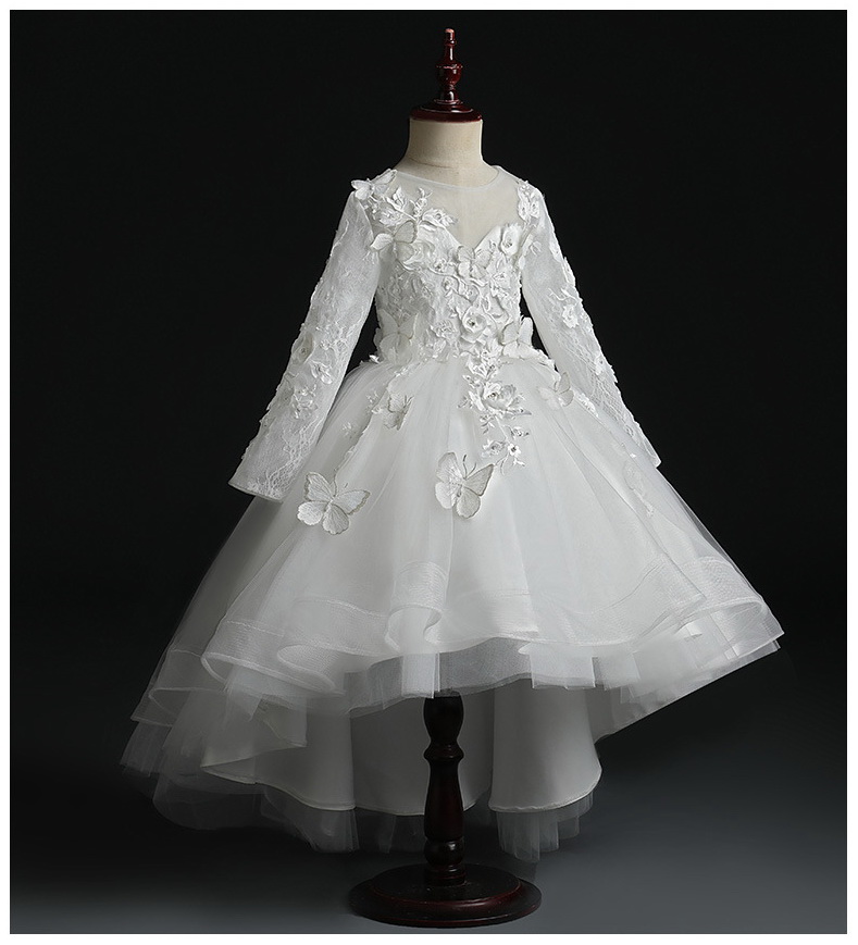 Gd32681 พร้อมส่งชุดเดรสออกงานเด็กสีขาว