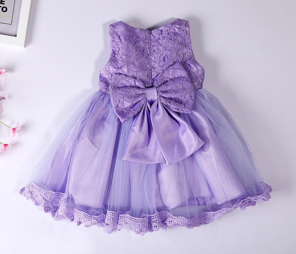 Gd30924 พร้อมส่งจากไทย ชุดเดรสออกงานเด็กสีม่วง เด็กเล็ก-เด็กโต