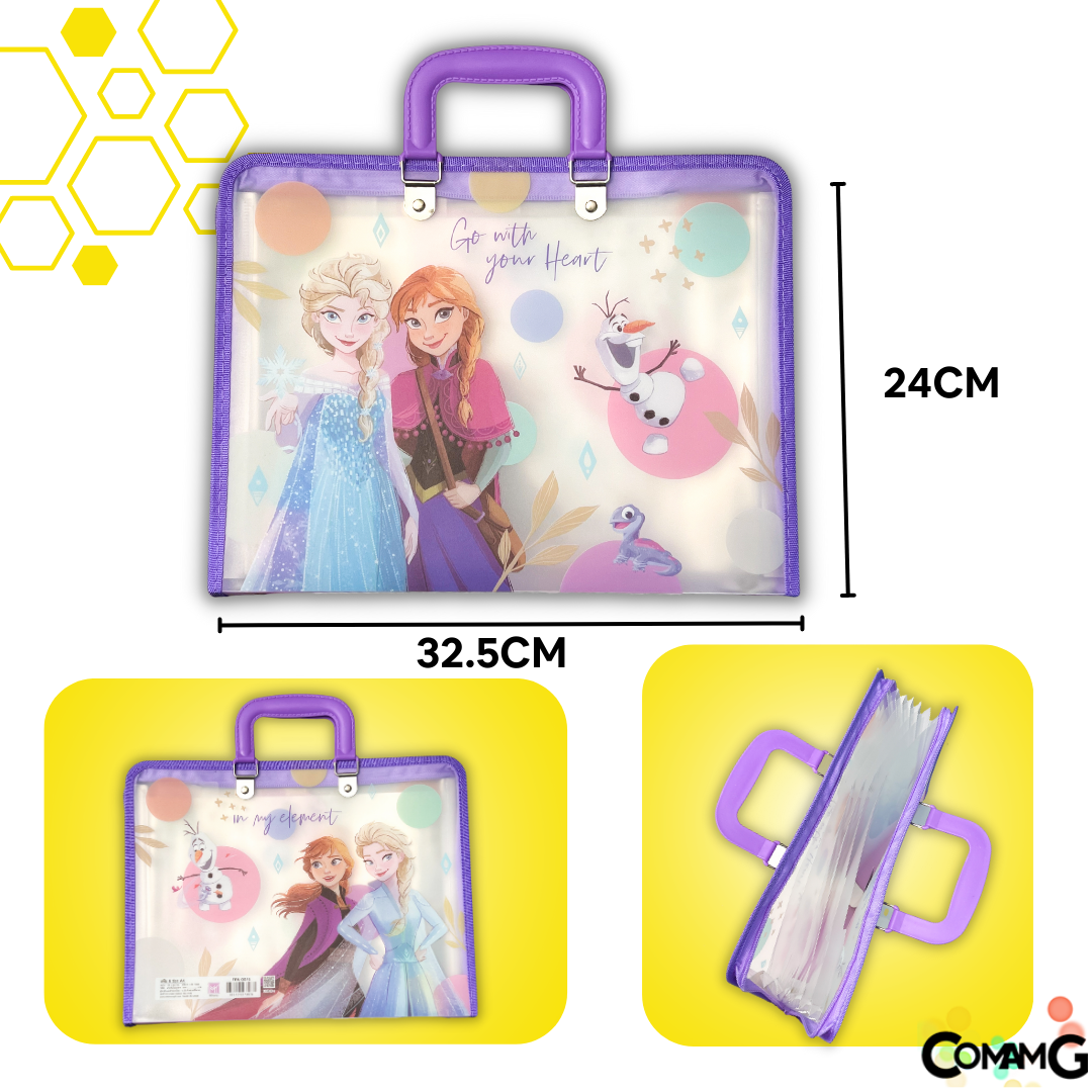 แฟ้มใส่เอกสาร ขนาดA4 แบบ6ช่อง ทรงกระเป๋า ลายการ์ตูนลิขสิทธิ์แท้