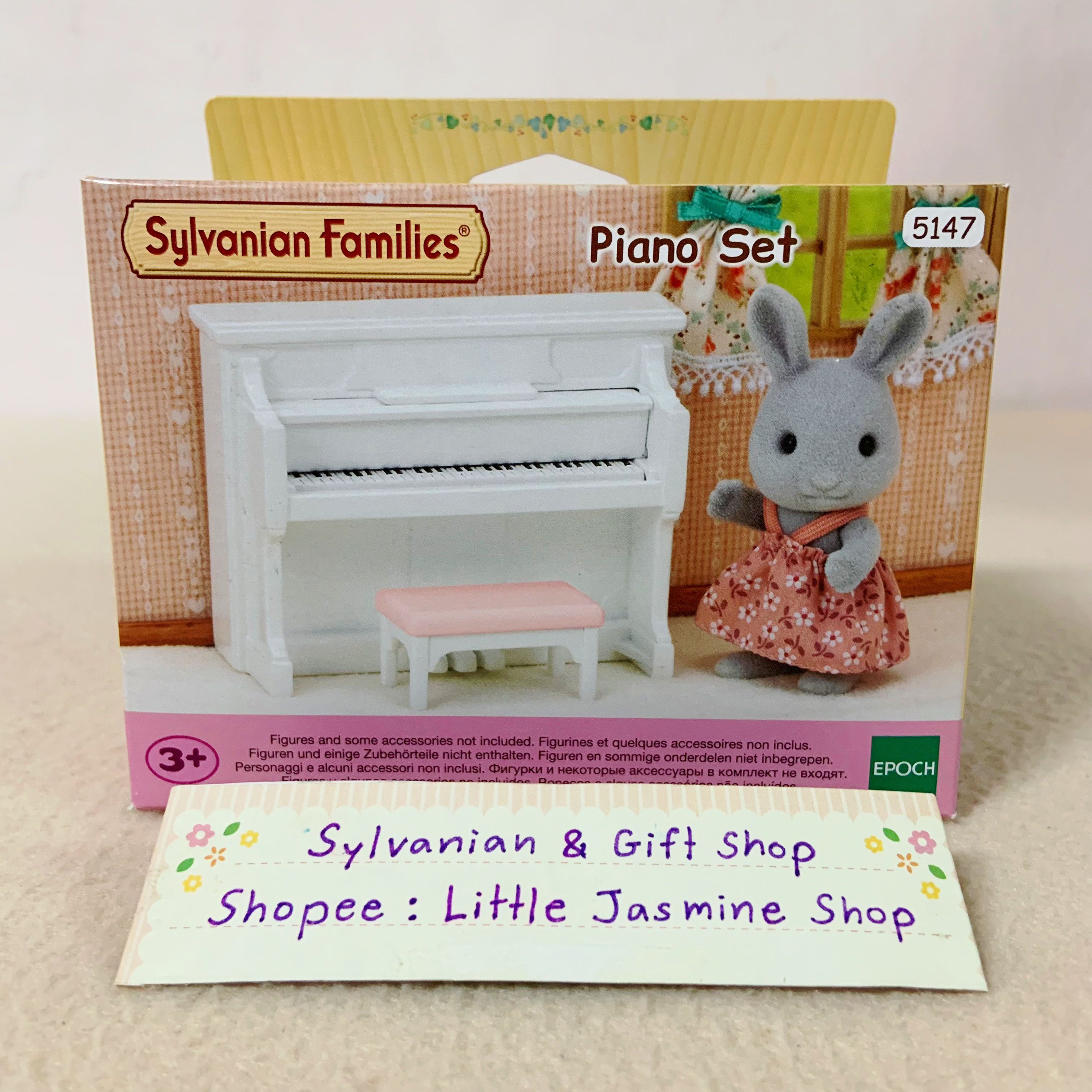 🏠 เปียโนสีขาวพร้อมเก้าอี้สีชมพูหวาน ซิลวาเนียนแท้ Piano Set : Sylvanian Families