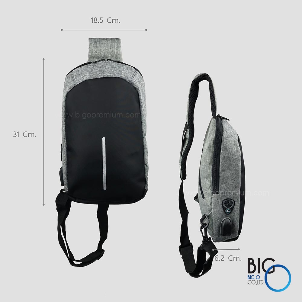 กระเป๋าสะพายข้างนิรภัยพร้อมสาย USB (Backpack + USB Cable)