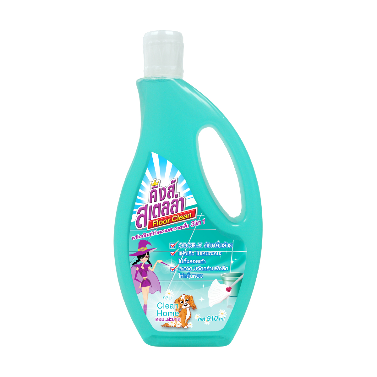 คิงส์สเตลล่าน้ำยาถูพื้น Clean Home 910มล.