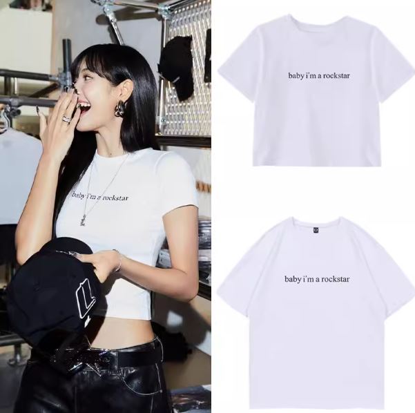 เสื้อตามแบบ BlackPink LISA : baby i'm a rockstar