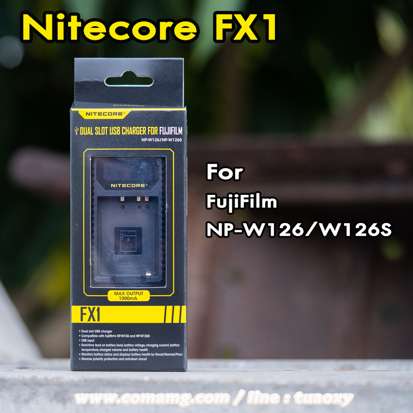 Nitecore FX1 แท่นชาร์จสำหรับกล้อง FujiFilm NP-W126/W126S