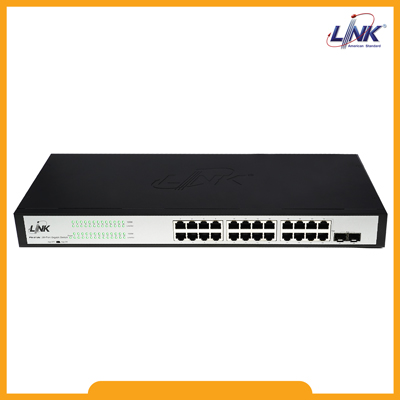 26-Port GIGABIT SWITCH, 24 GE + 2 SFP (GE)