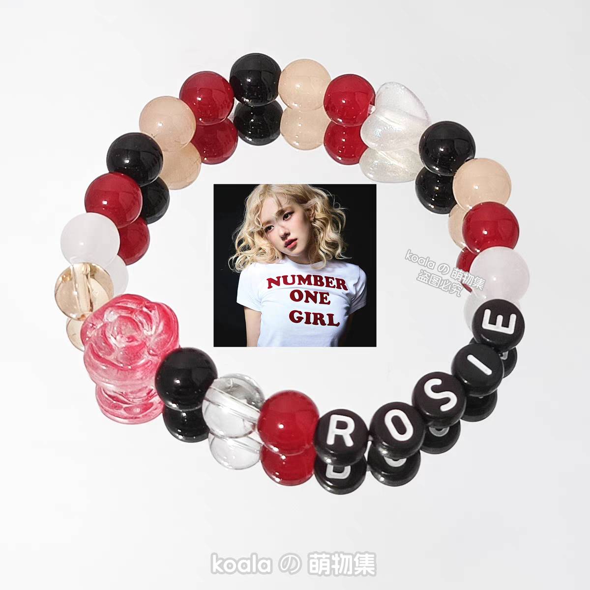 สร้อยข้อมือสร้อยลูกปัดคาแรคเตอร์ Blackpink ROSE : Number One Girl