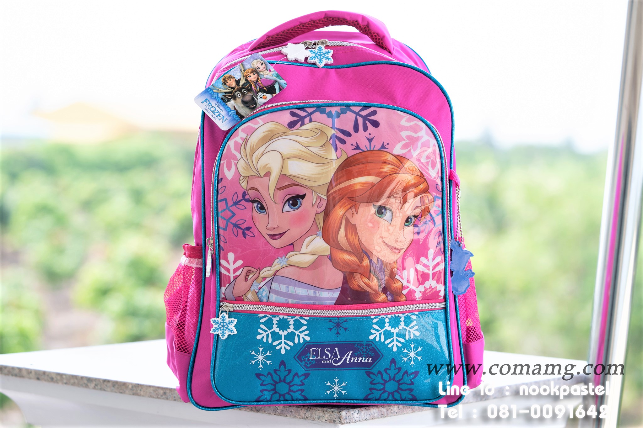 กระเป๋าเป้สะพายหลังเอลซ่าอันนา (Frozen) สีชมพู ลิขสิทธิ์แท้ 14นิ้ว