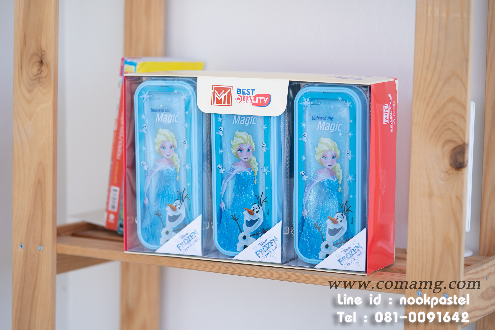 กล่องดินสอเอลซ่ากลิตเตอร์ รุ่นน้ำไหล สีฟ้า ลิขสิทธิ์แท้