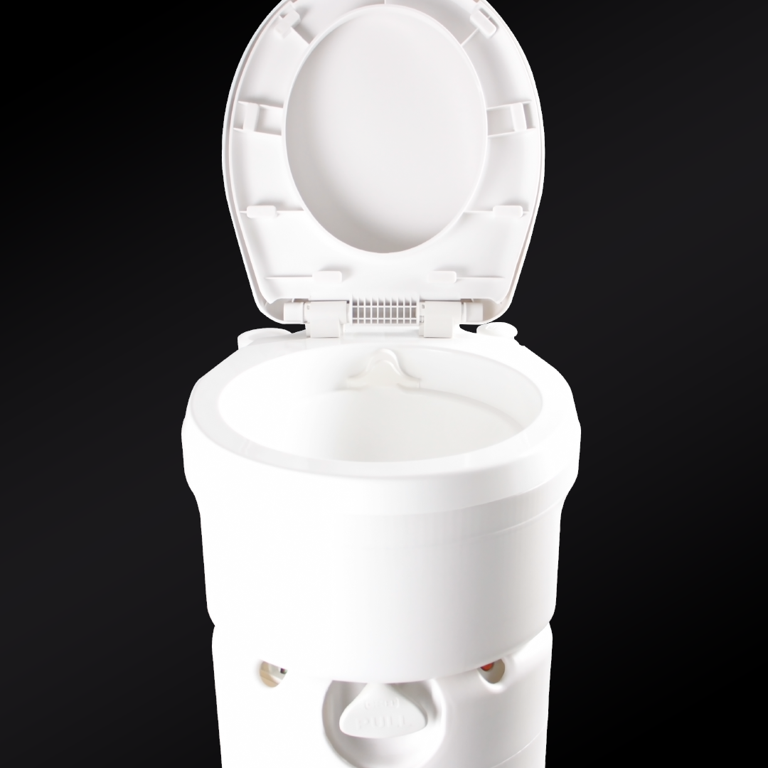 สุขาเคลื่อนที่รุ่น Premium Pro Stainless ฝารองนั่งแบบวงรี ความจุน้ำสะอาด 17 ลิตร ความจุของเสีย 24 ลิตร ฟรีสายฉีดชำระ