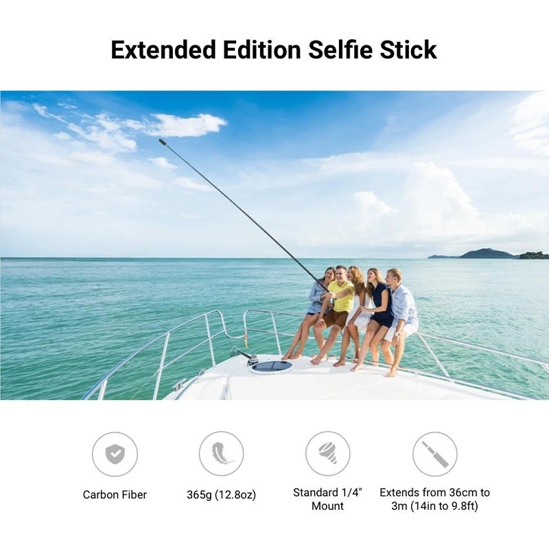 (ใส่โค้ด AQUAINS09)(ลด 500) Insta360 Extended Edition Selfie Stick 3 M (New version) ไม้เซลฟี่ยืดหดได้หลายระดับ ของแท้