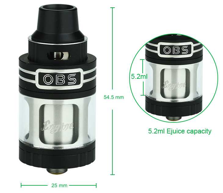 แก้วอะไหล่ ไม่มีอะตอม Glass Tube for OBS Engine RTA 25mm 5.2ml รุ่นแรก ใส่กับรุ่น OBS มินิ ไม่ได้