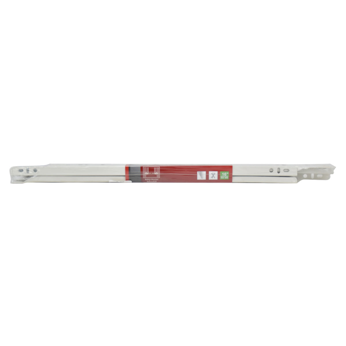 HAFELE รางลิ้นชักลูกล้อตอนเดียวรับใต้สีขาว 1.2 มม. 18 นิ้ว [494.04.325]