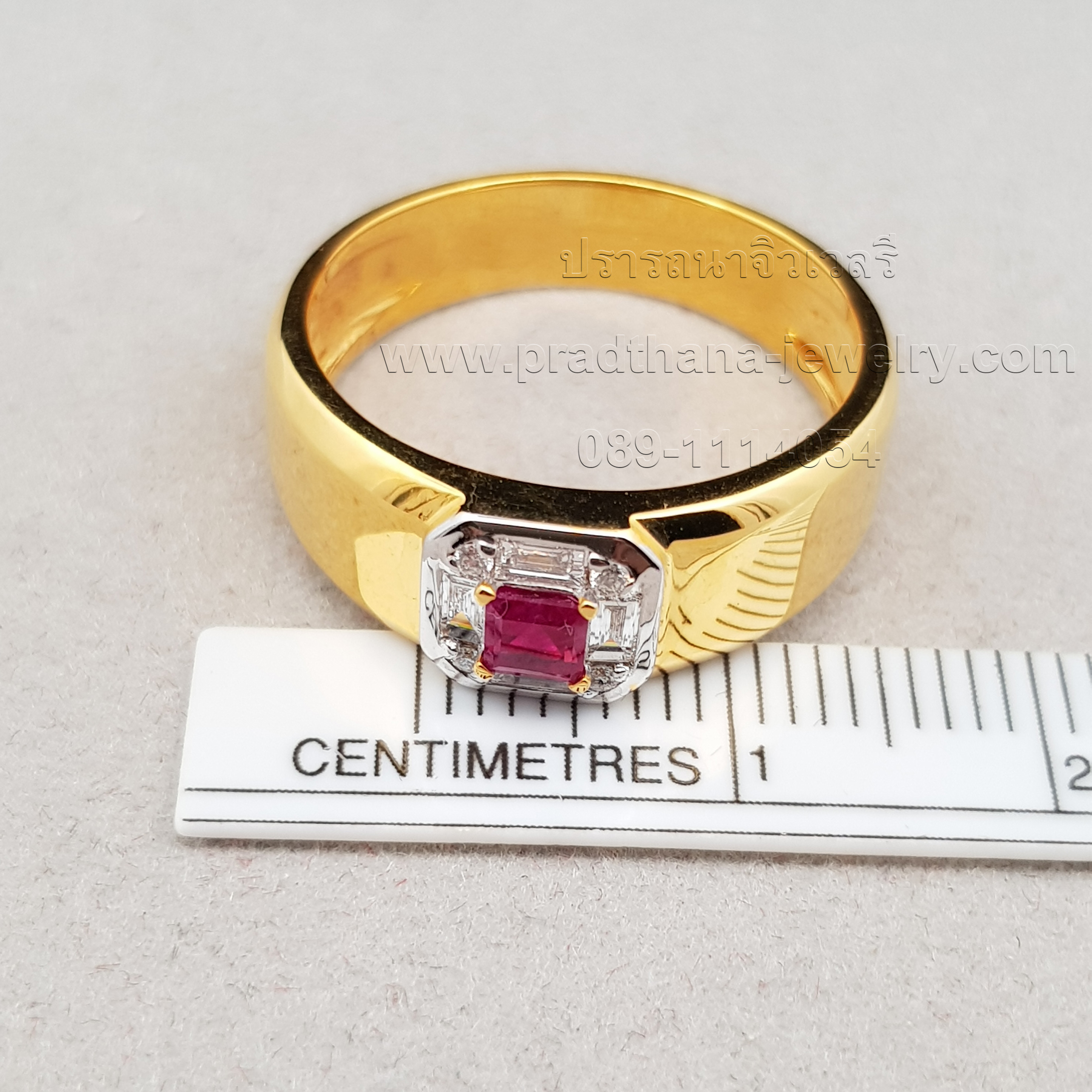 แหวนปลอกมีดทับทิมประดับเพชร **ขายแล้ว**