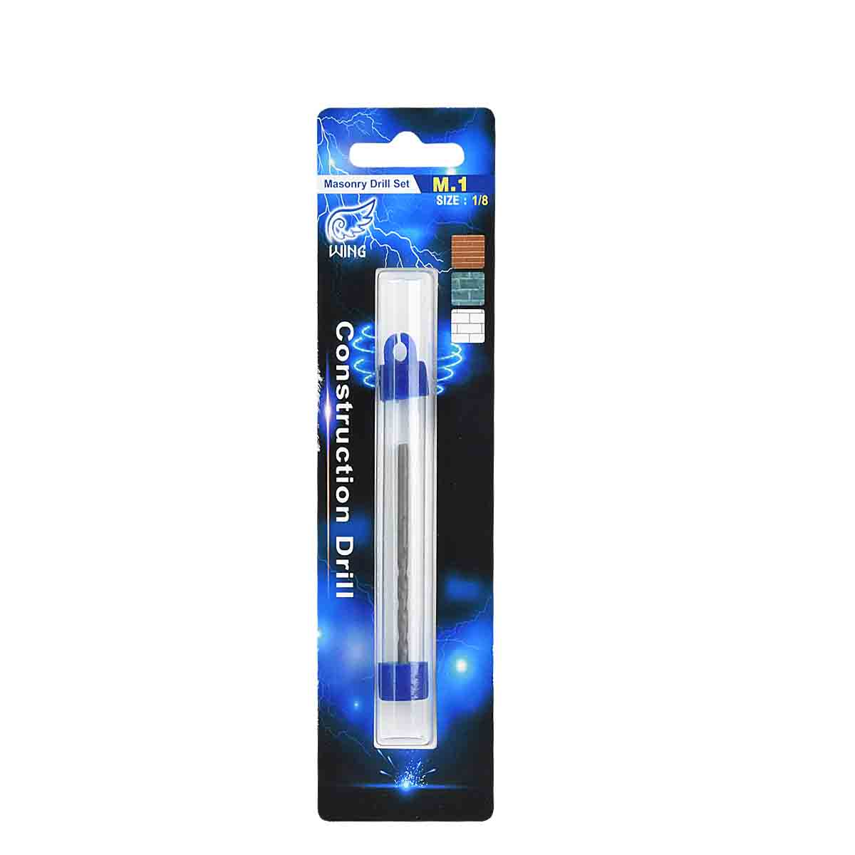 WING ดอกสว่านเจาะคอนกรีตเหล็กเหนียว M.1#1/8*4"