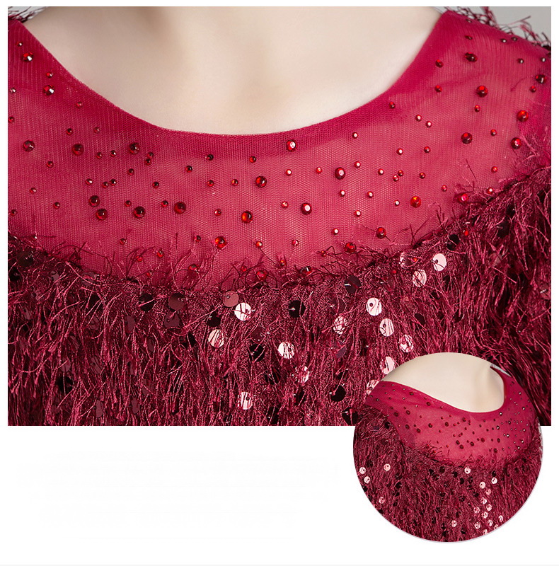 Gd3549- พร้อมส่งจากไทย ชุดออกงานเด็กหญิงสีแดง กระโปรงสีดำ ชุดราตรีเด็ก ทรงหน้าสั้นหลังยาวแบบเดรสหางปลา