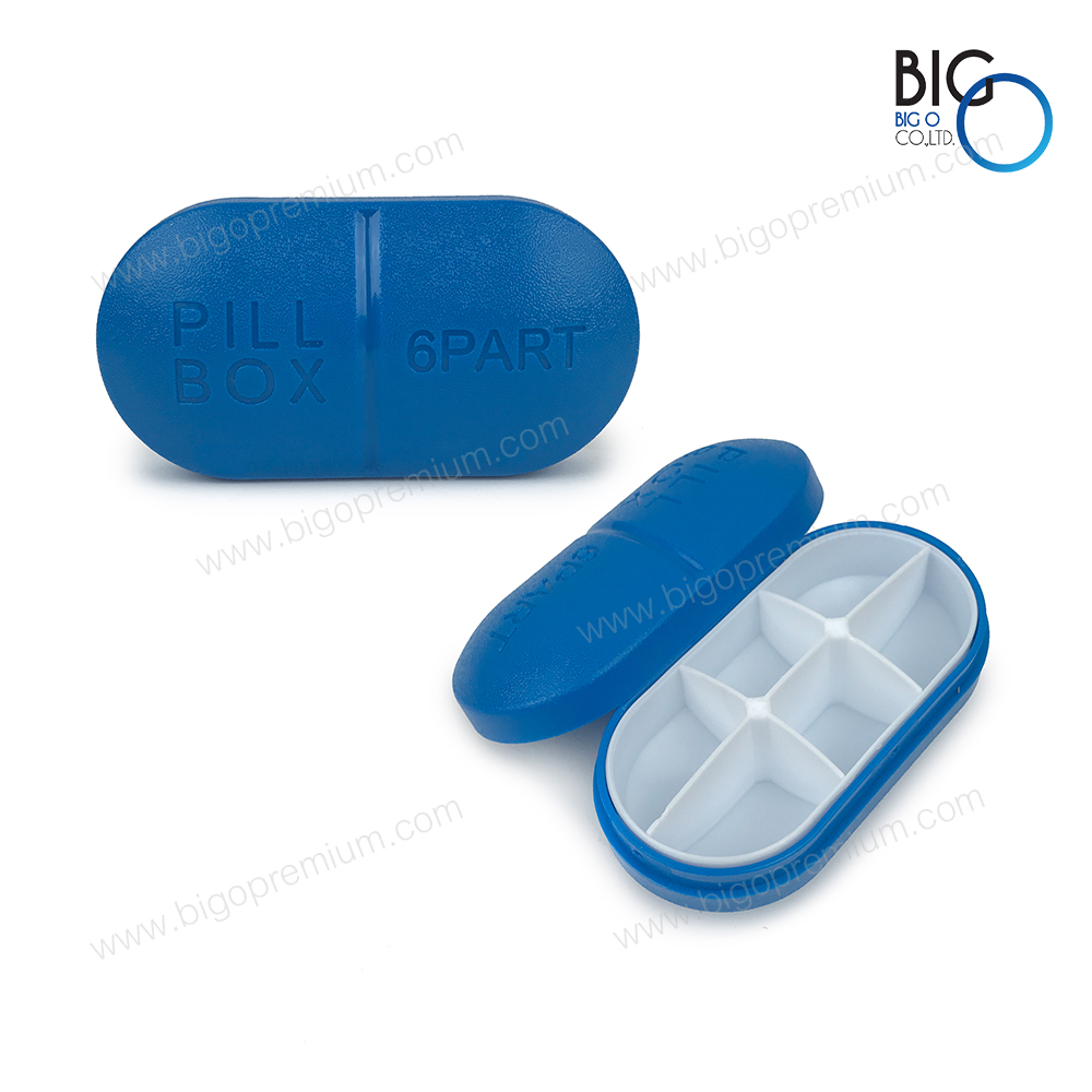 กล่องใส่เม็ดยารูปแคปซูล 6 ช่อง (Pill Box Capsule)