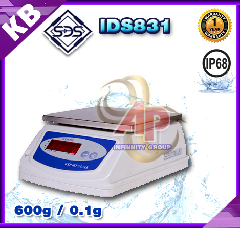ตาชั่งดิจิตอล เครื่องชั่งกันน้ำ ตาชั่งกันน้ำ รุ่น IDS831-600g ค่าละเอียด 0.1 กรัม ยี่ห้อ SDS ไต้หวัน ราคาถูก คุณภาพดี
