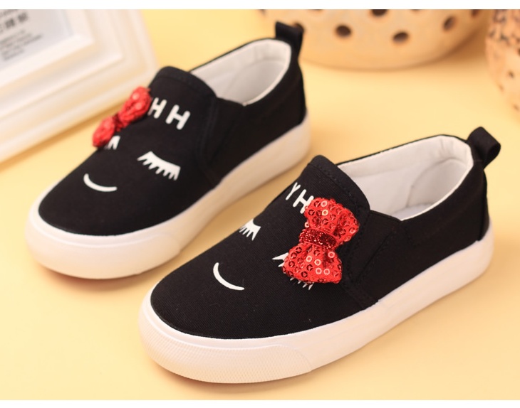 shoe1311 รองเท้าสีดำ แต่งโบว์สีแดง สวยน่ารักมากๆ