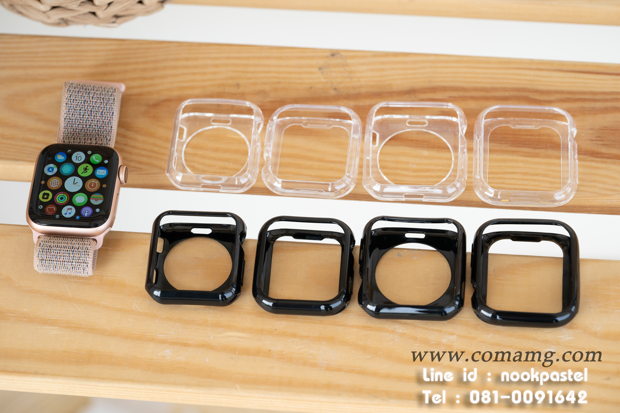 เคสซีลีโคนเปิดหน้าจอ Smart watch ซีลีโคนนิ่ม ขนาดหน้าจอ38/42/40/44/41/45MM สีใส-สีดำ สินค้าพร้อมส่ง