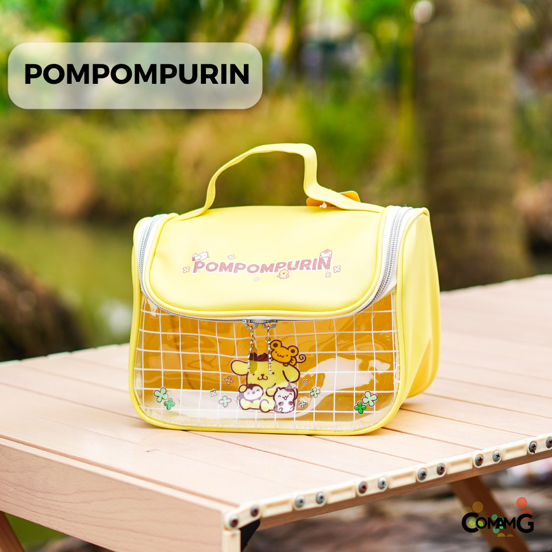 กระเป๋าใส่เครื่องสำอางค์ ใบใหญ่ มีหูหิ้วเปิดได้กว้าง ลายการ์ตูนน่ารักซานริโอ้ ลิขสิทธิ์แท้ พร้อมส่ง