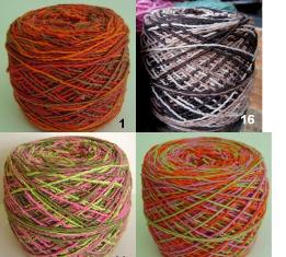 ไหมพรมฝ้ายปั่นมือ สีเหลือบ HY