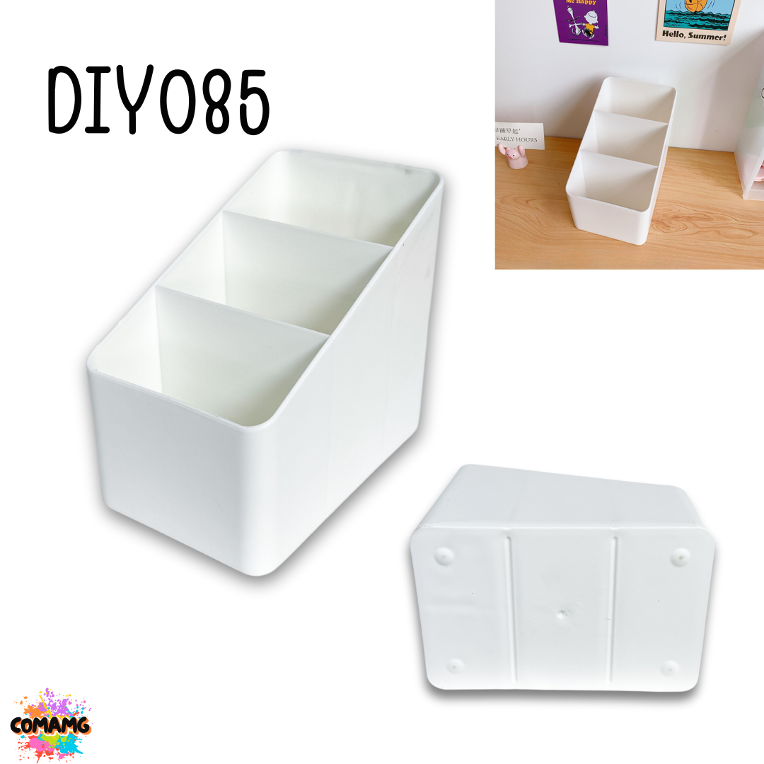 กล่องเก็บเครื่องเขียนพร้อมสติ๊กเกอร์ตกแต่งDIY กล่องใส่ปากกา ดินสอ ใส่เครื่องสำอาง กล่องใส่ของ พร้อมส่ง