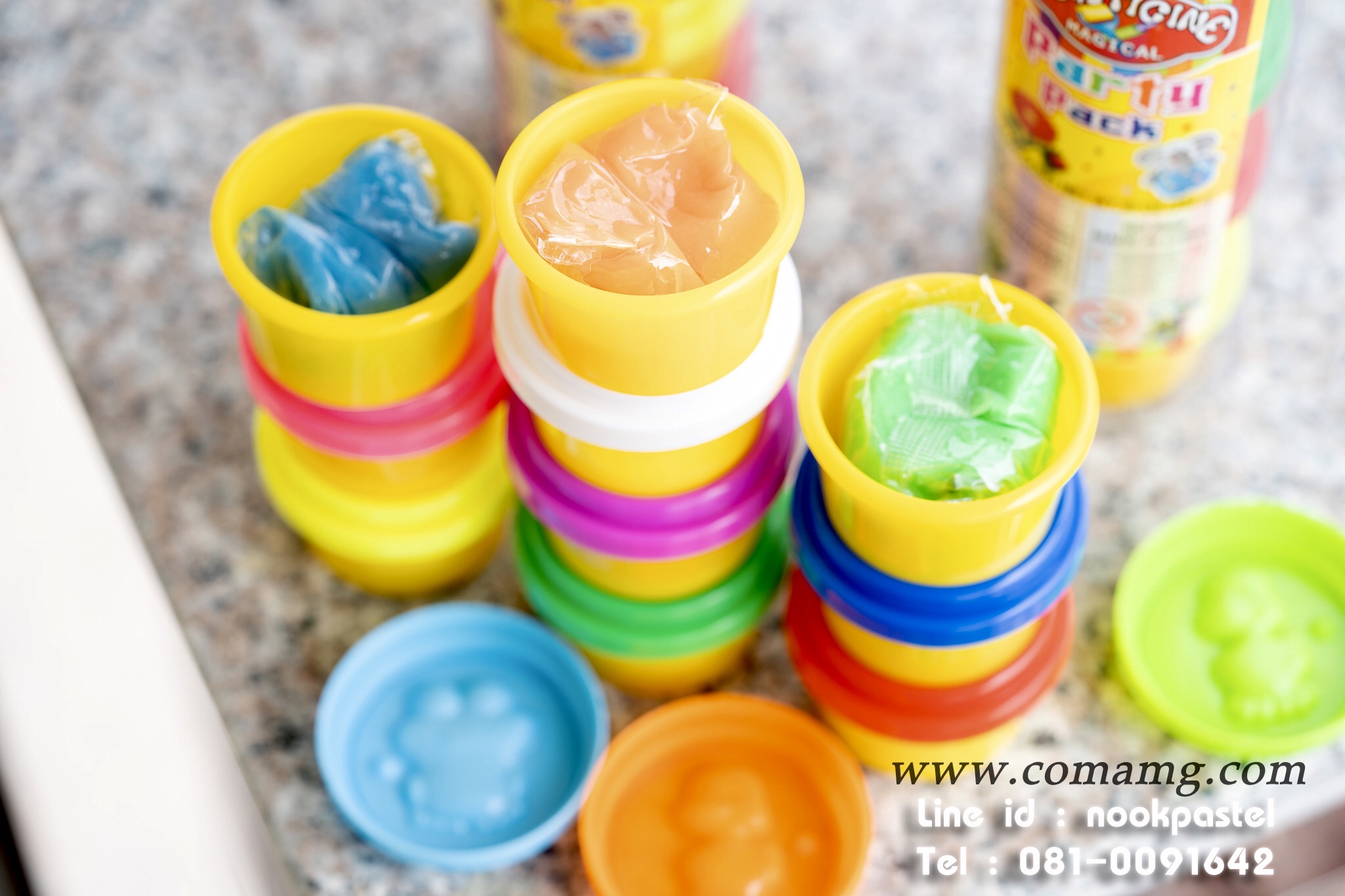 แป้งโดว์ แป้งเปล่า เสริมพัฒนาการ(ชุดแถว10กระปุก)