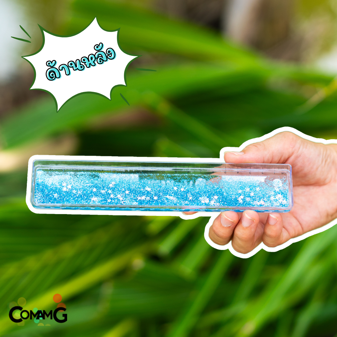 ไม้บรรทัดกากเพชร ไม้บรรทัดน้ำ ยาว20ซม ลายการ์ตูนน่ารัก ลิขสิทธิแท้