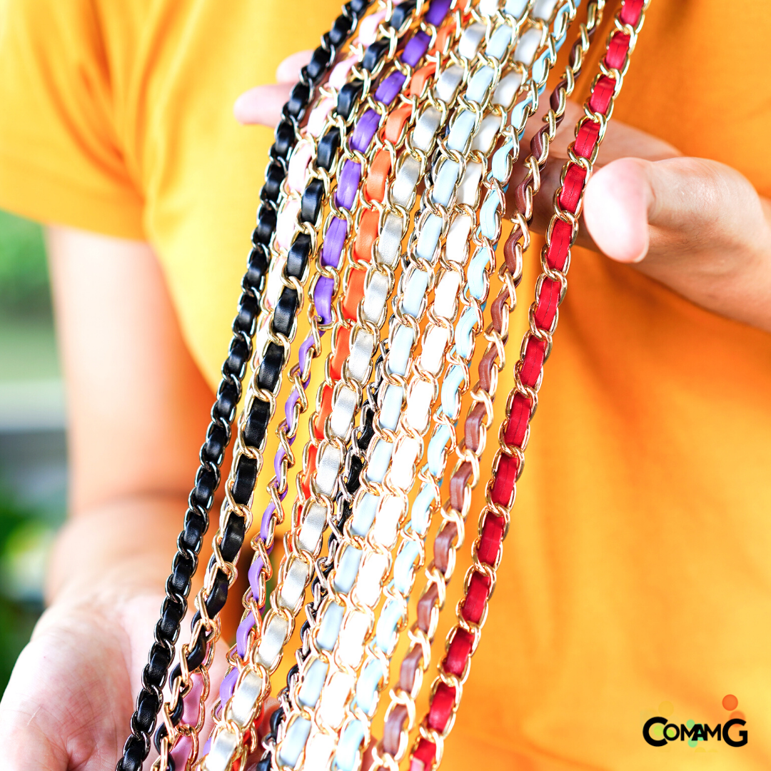 สายกระเป๋า โซ่เปีย สายโซ่สอดใส้PU อะไหล่สายกระเป๋า