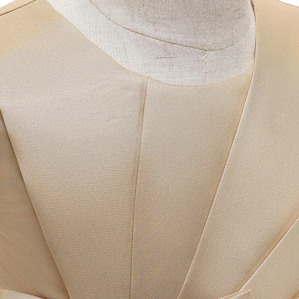 Gd3789- พร้อมส่งจากไทย ชุดราตรีเด็ก สีทอง ชุดออกงานเด็กหญิง ทรงสั้น เนื้อผ้าสวย แบบสวยเรียบหรู