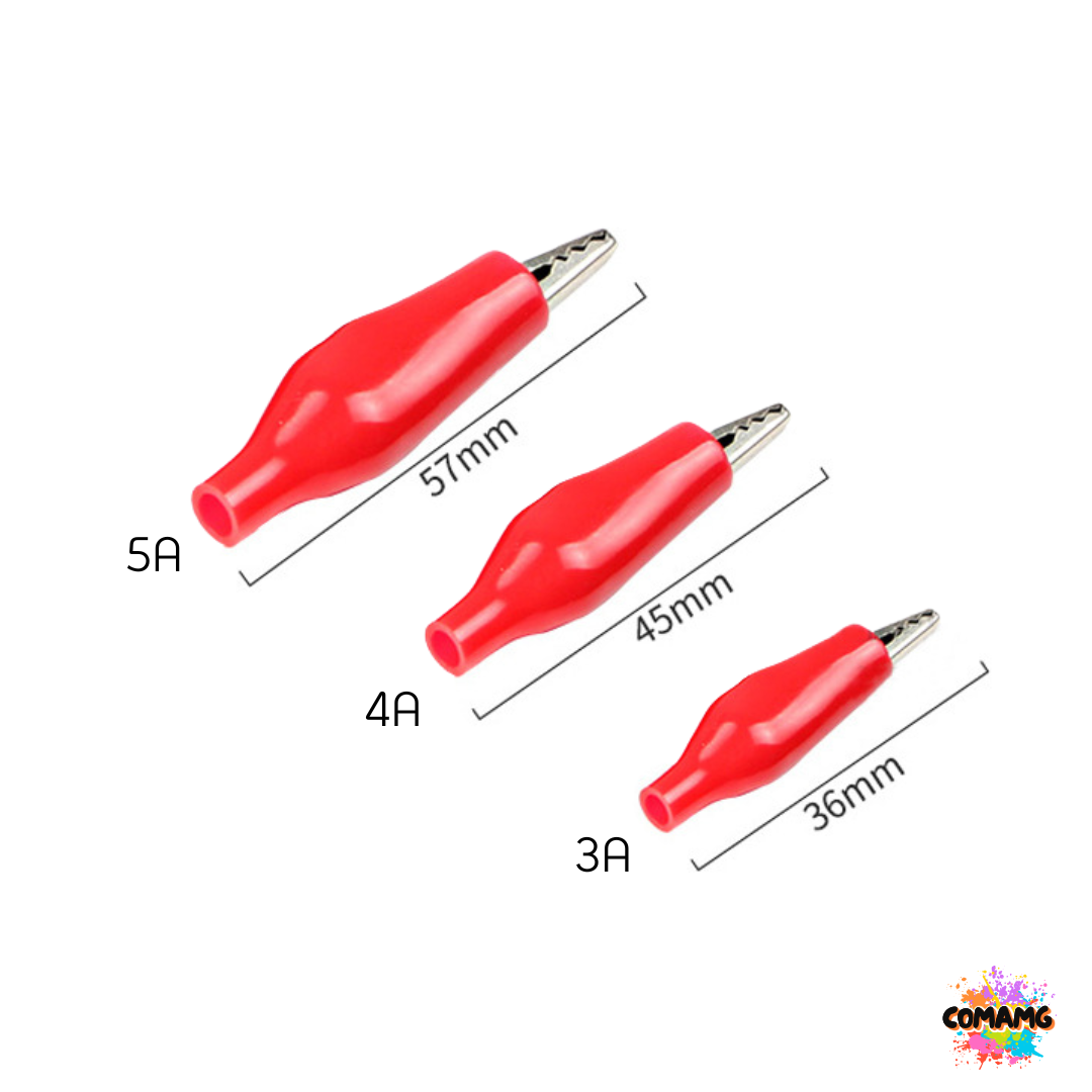 ปากคีบจระเข้ ปากคีบแบตเตอรี่ Alligator clip ขนาด 3 4 5 แอมป์ ขายเป็นคู่