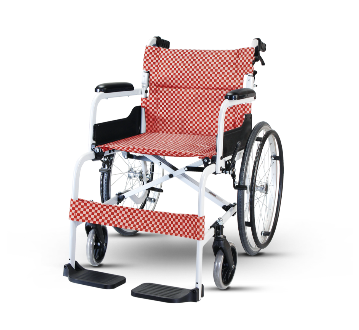รถเข็นอลูมินัมอัลลอยด์โซม่า รุ่น SOMA 105 (SM-150.5 F22) สีแดง (WheelChair SOMA 150.5 F22 Red) น้ำหนักเบา พกพาสะดวก ของแท้ รับประกันศูนย์ไทย 1 ปี