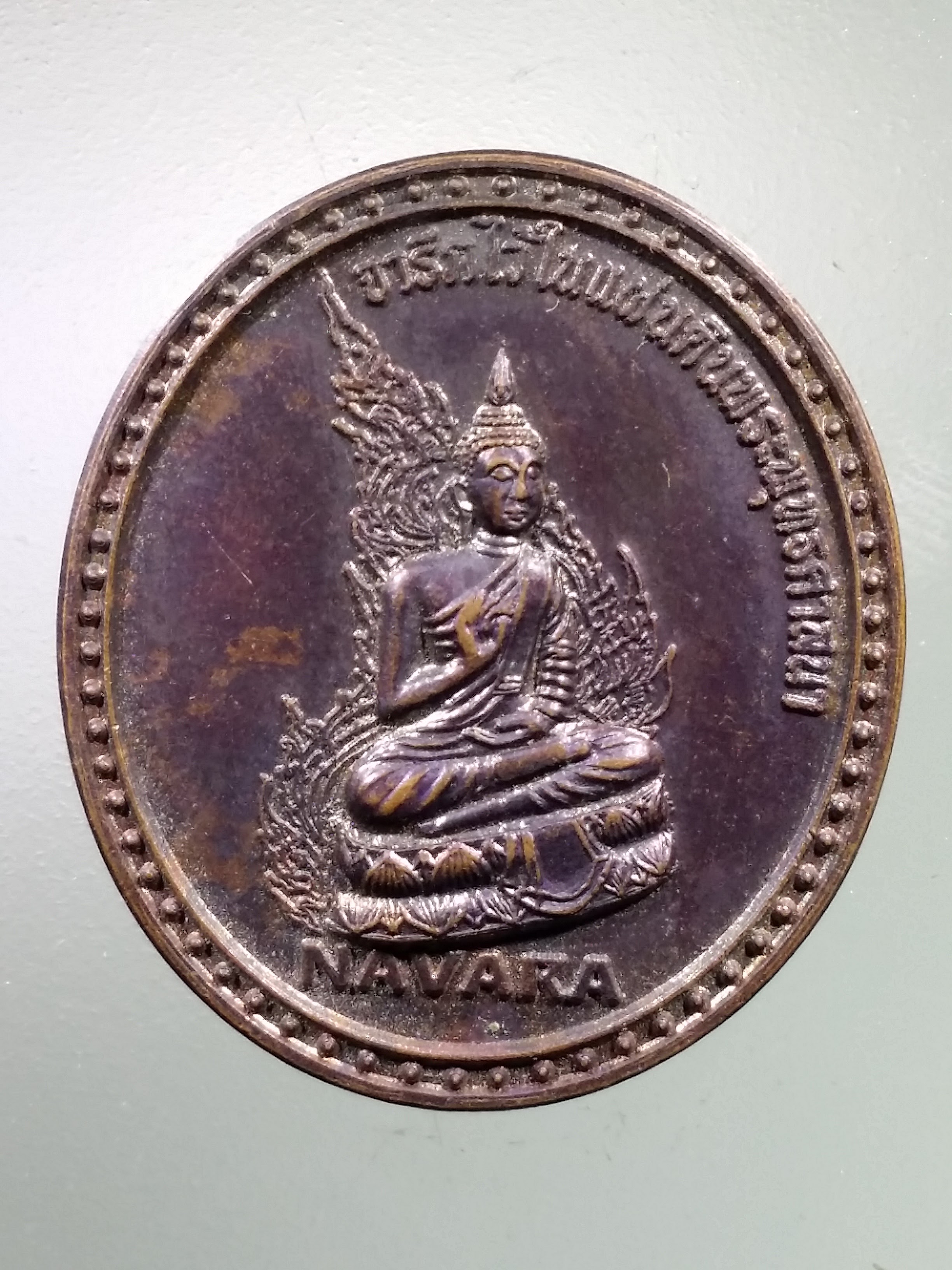 Antig LSD 1412 เหรียญพระพุทธ NAVARA จารึกไว้ในแผ่นดินพระพุทธศาสนา วัดสวนหงส์ จังหวัดนครนายก สร้างปี 2553