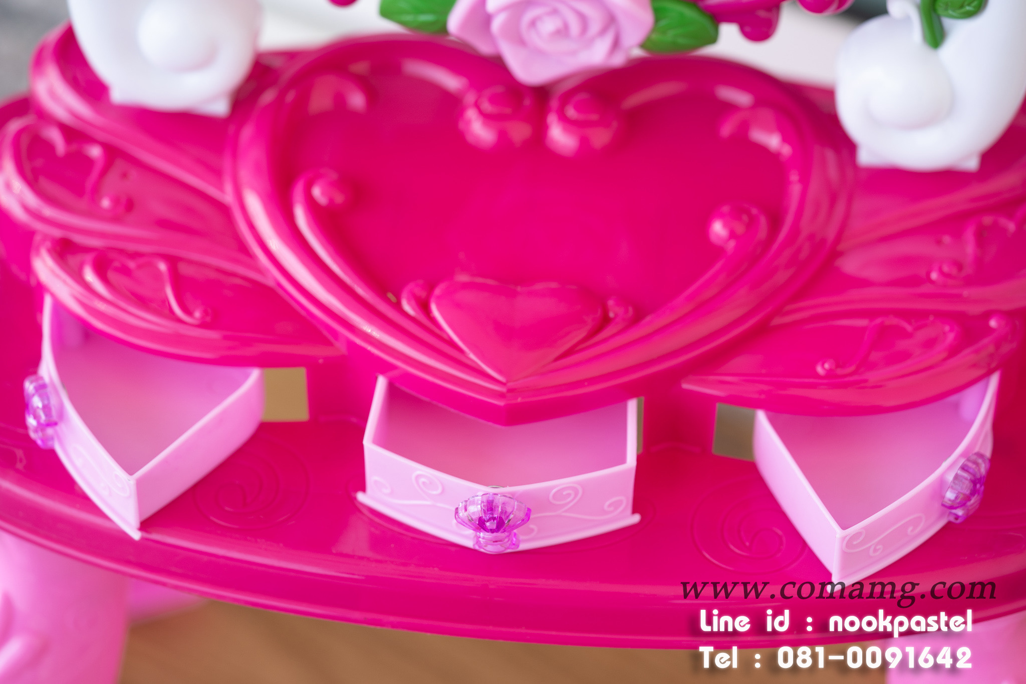 โต๊ะแต่งตัว สีชมพู (มีไฟ+มีเสียง)