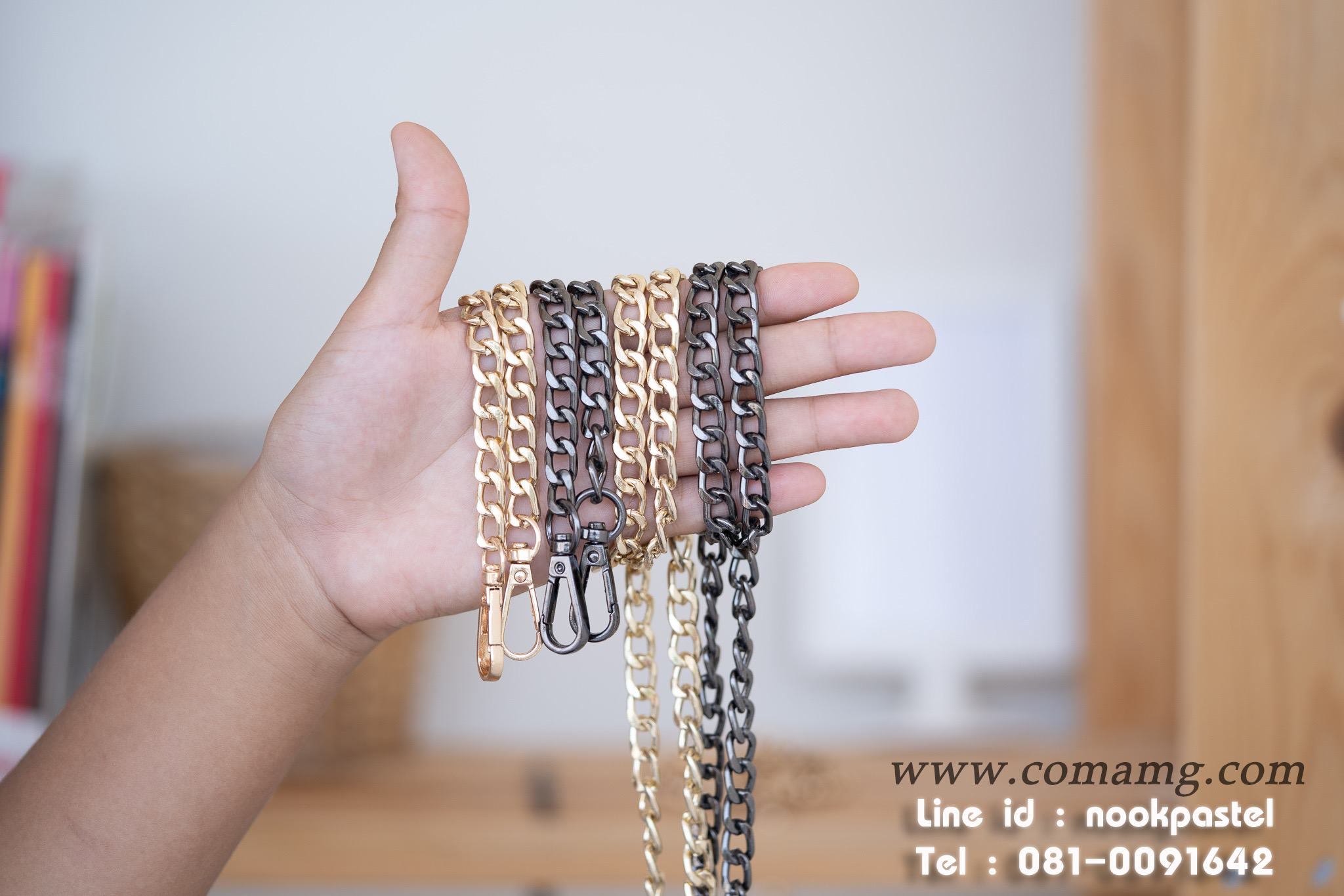 สายโซ่กระเป๋า โซ่ตัดเหลี่ยม