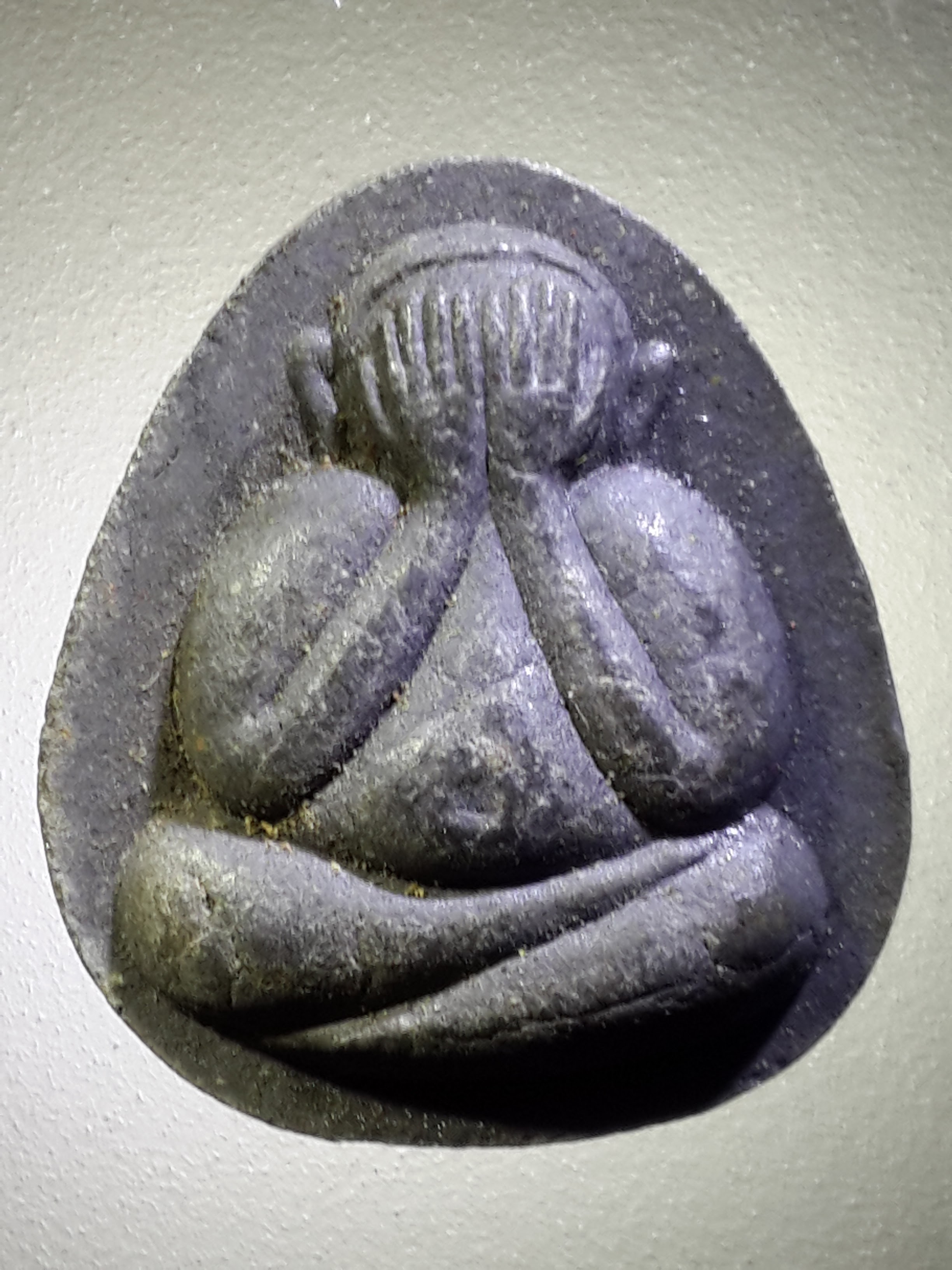 รหัสสินค้า พระปิดตาทั่วไป 238 พระปิดตาเนื้อผงใบลาน หลังแรด หลวงพ่อสัมฤทธิ์ วัดถ้ำแฝด จังหวัดกาญจนบุรี สร้างปี 2539