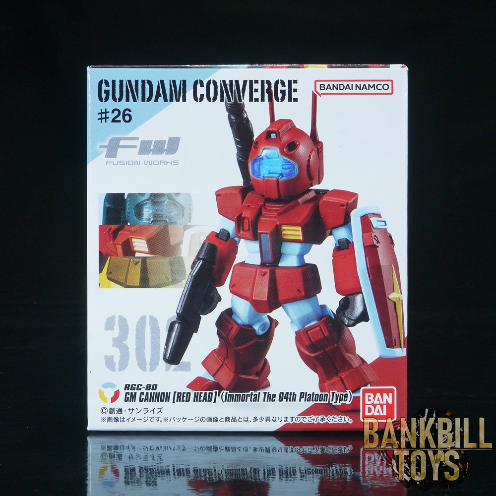 กันดั้ม Bandai Candy Toy FW Gundam Converge #26 No.302 RGC-80 GM Cannon [Red Head] [Immortal The 04th Platoon Type]