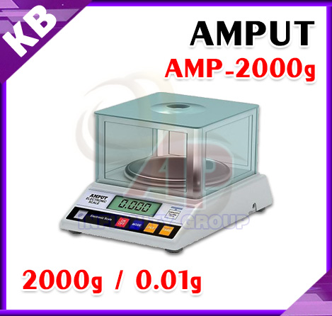 ตาชั่งดิจิตอล เครื่องชั่งดิจิตอล เครื่องชั่งแบบตั้งโต๊ะ Digital Scale 2kg ความละเอียด 0.01g ทศนิยม 2 ตำแหน่ง ยี่ห้อ AMPUT