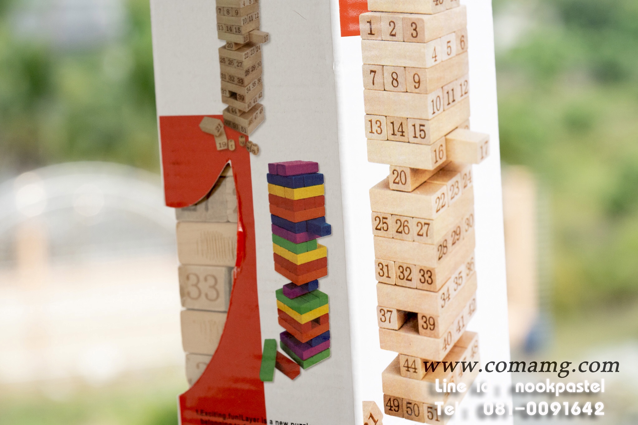 เกมส์ตึกถล่มJenga บล็อกไม้ตัวเลข