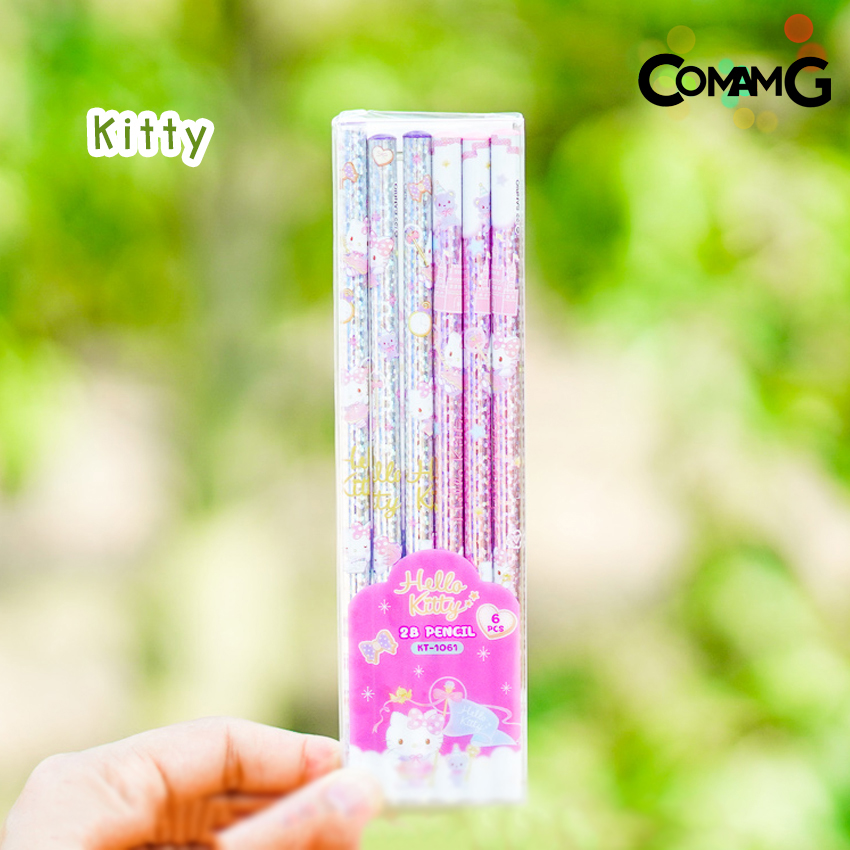 ดินสอไม้ ดินสอ ดินสอไม้แบบเหลา ลายการ์ตูน (แพ็ค6แท่ง) พร้อมส่ง