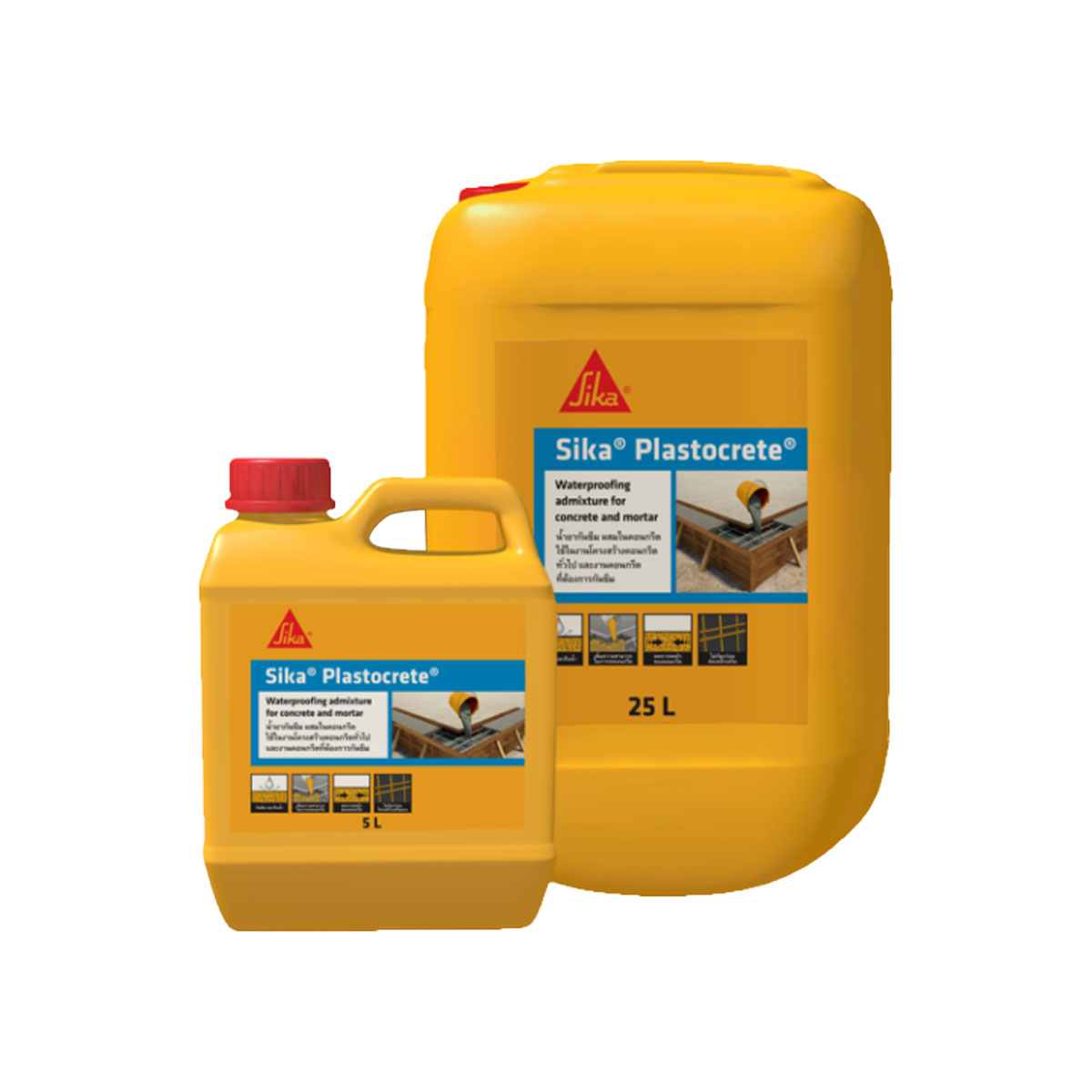 Sika น้ำยากันซึมผสมคอนกรีต Plastocrete (25L)