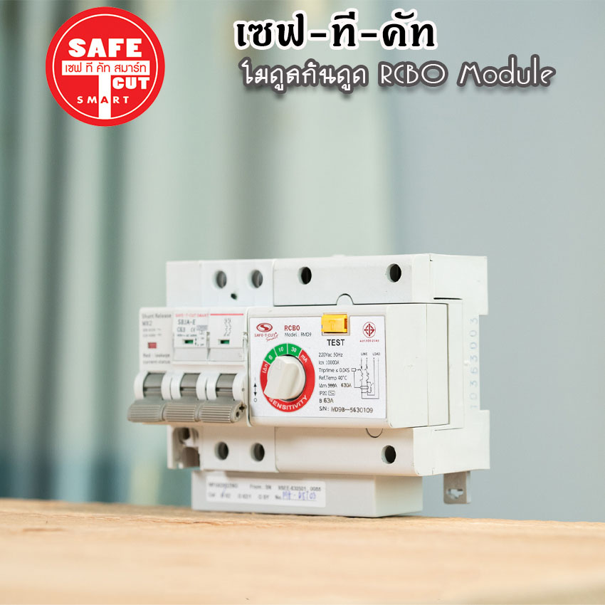 โมดูลกันดูด Safe T Cut เมนกันดูด RCBO MODULE สำหรับตู้เซฟทีคัท