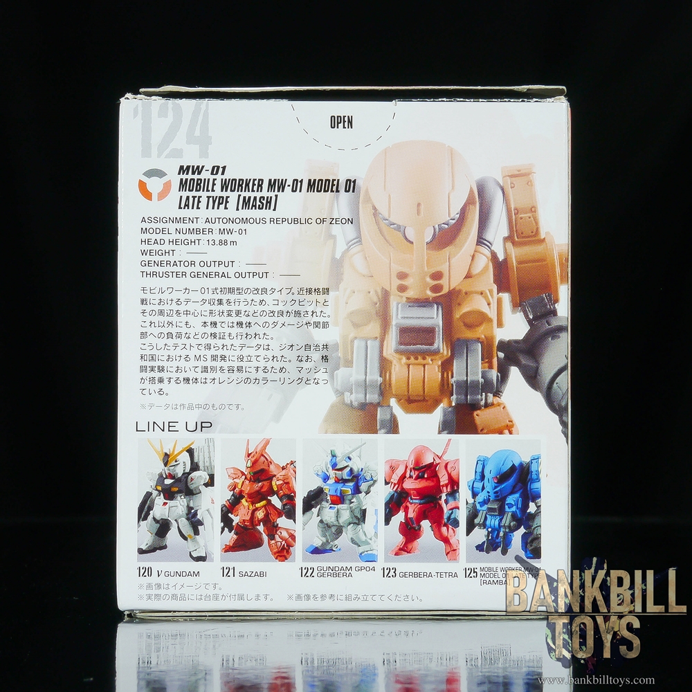 กันดั้ม Bandai Candy Toy FW Gundam Converge #01 No.124 MW-01 Mobile Worker MW-01 Model 01 Late Type [Mash's Custom]