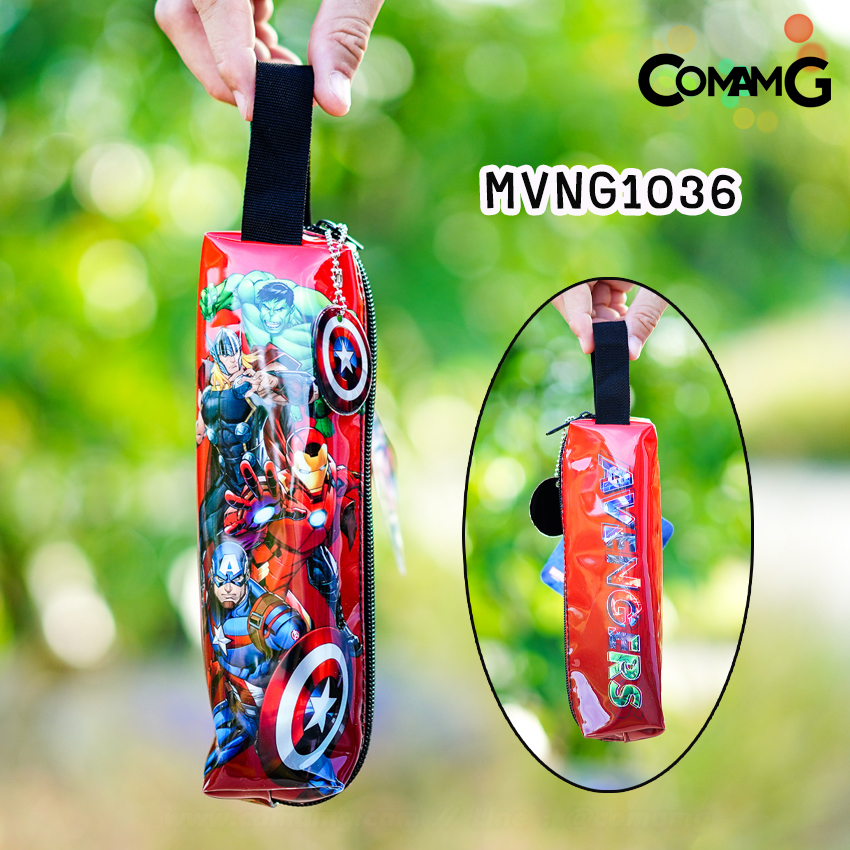 กระเป๋าดินสอ ทรงกระบอกเหลี่ยม กระเป๋าผ้า กระเป๋าใส่ดินสอ ลายการ์ตูนลิขสิทธิ์แท้